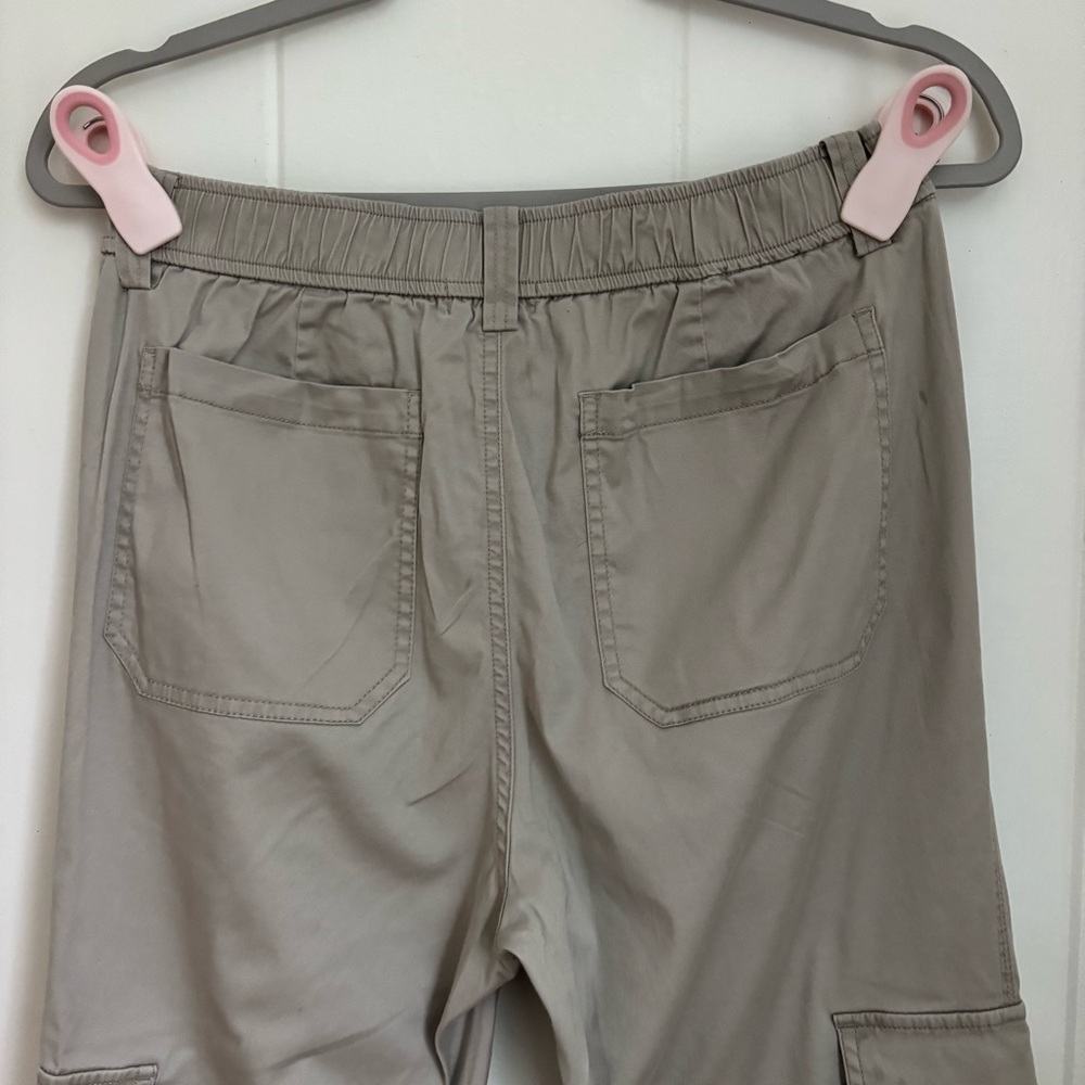 Elegant Beige Boot Cut Cargo Pants - Picture 5 of 6